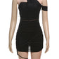 Backless Summer Trend See Through Sexy Dress Women Y2K Cross Bandage Halter Sleeveless Midnight Clubwear Mini Bodycon