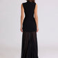 Hollow Out Sleeveless Sexy Maxi Dress Women Gown Elegant Half High Collar High Waist Bodycon Club Party Long Dresses