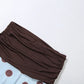 Sexy Vacation 2 Piece Set Women Hottie Halter Backless Pleat Tank Top+Ruched Patchwork Irregular Hem Skirt Streetwear