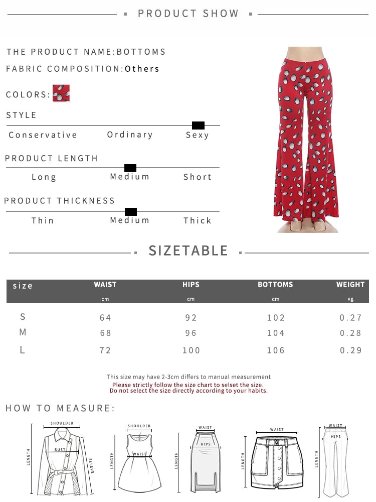 Autumn High Street Print Pants Women Casuals Simple Elastic Waist Fashion Midnight Clubwear Daily Chic Wide-Leg Bottoms
