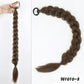 24inches Synthetic Long Braided Ponytail Hair Extensions for Women Black Brown Pony Tail with Hair Rope High Temperature Fiber
