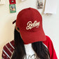 Classic American Vintage Letter Embroidery Versatile Adjustable Baseball Cap For Women