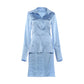 Office Style 2-Piece Set Women Lapel Single-Breasted Split Full Sleeve Shirt+Loose Skirt Satin Street Daily Suits