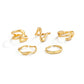 5Pcs/Set Trendy Irregular Geometry Opening Foot Rings for Women Unique Golden Adjustable Toe Rings Summer Beach Jewelry