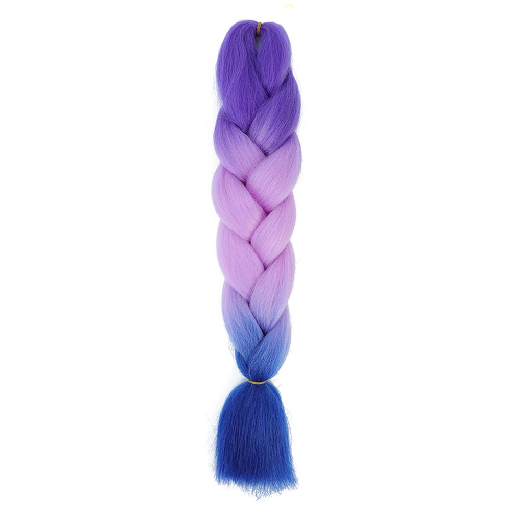 24 Inch Jumbo Braids Extensions Synthetic Braiding Hair Afro Ombre Color kanekalon Hair for Children Braid