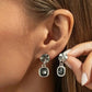 Elegant Black Acrylic Crystal Pendant Drop Earrings for Women Classic Charms Daily Wear Jewelry Gift 2 Styles