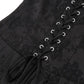 Hollow Bandage Short Dresses for Women Vintage Sexy Low Cut Square Neck Sleeveless Pleated Mini Dress Black