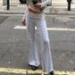 Women Lounge Pants Printed Fold Over Elastic Waist Wide Leg Pants Comfy Casual Loose Fit Trousers Homewear Bottoms