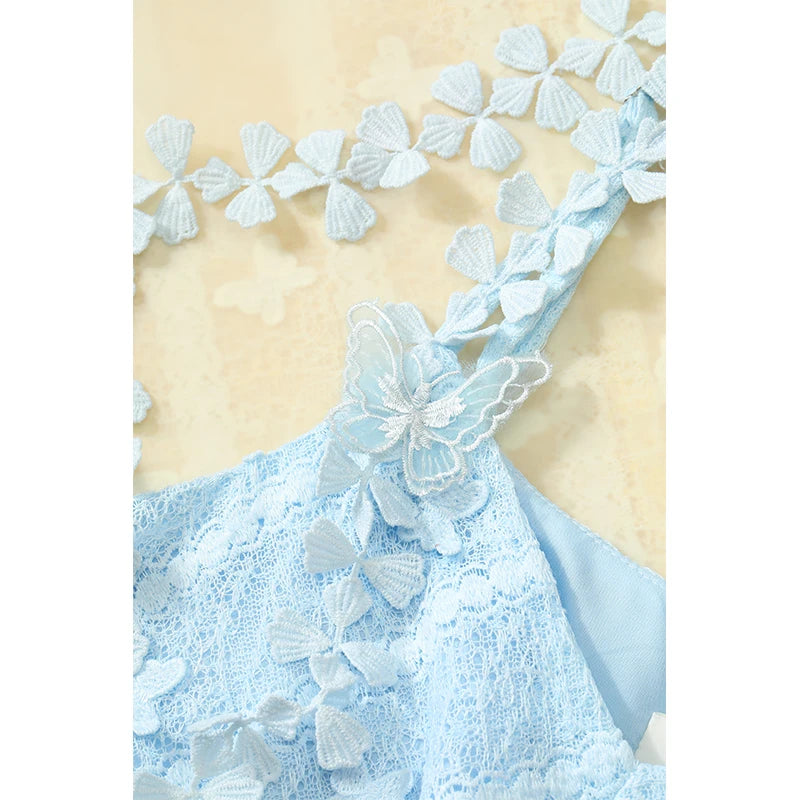 Floral 3D Lace Cami Top, V-Neck Flowy Sheer Tank Top, Romantic Casual Summer Camisole for Women