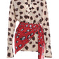 Dot Print Mini Dress Woman Autumn Trend Single-Breasted Lapel Full Sleeve Silk Scarf Strap Patchwork Fashion Bodycon