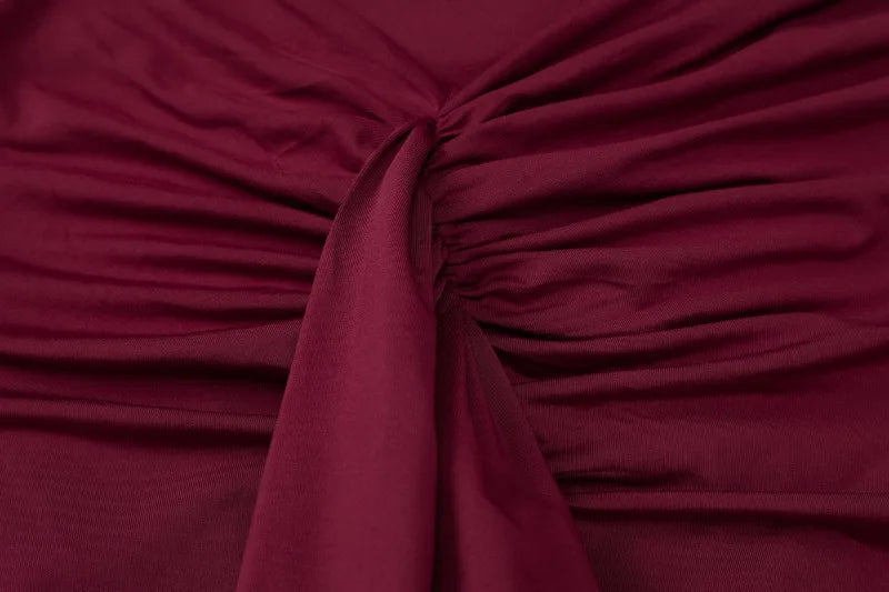 Long Sleeve Ruched Maxi Dress Solid Color Elegant Dresses for Woman Party Outfits Autumn 2025