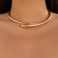 Punk Water Drop Torques Choker Necklace Open Cuff Bangle for Women Wed Bridal Adjustable Rings Party Grunge Jewelry Set