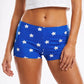 Women Star Pattern Boyshort Shorts Stretch Slim Low Waist Short Pants Cosplay Party Sport Workout Casual Bottoms