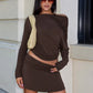 2 Piece Set Off Shoulder Long Sleeve Top and Mini Skirt Coords Sets Women Clothing Brunch Outfits Fall 2025