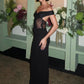 Off-shoulder Strapless Sexy Maxi Dress Women Elegant Lace See Through Sleeveless Backless Bodycon Club Party Dress