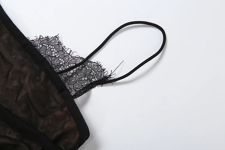 Patchwork Lace Dress Women Low-Neck Folds Tassel Folds Summer New Trend Sexy Midnight Hottie Classic Street Bodycon