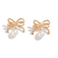 Elegant Bow Bowknot Drop Earrings for Women Trend Imitation Pearl Piercing Hanging Earring Wed Jewelry Accessories