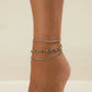Y2K Boho Colorful Crystal Chain Anklet for Women Summer Beach Trendy Exquisite Barefoot Ankle Bracelet Leg Jewelry Gift