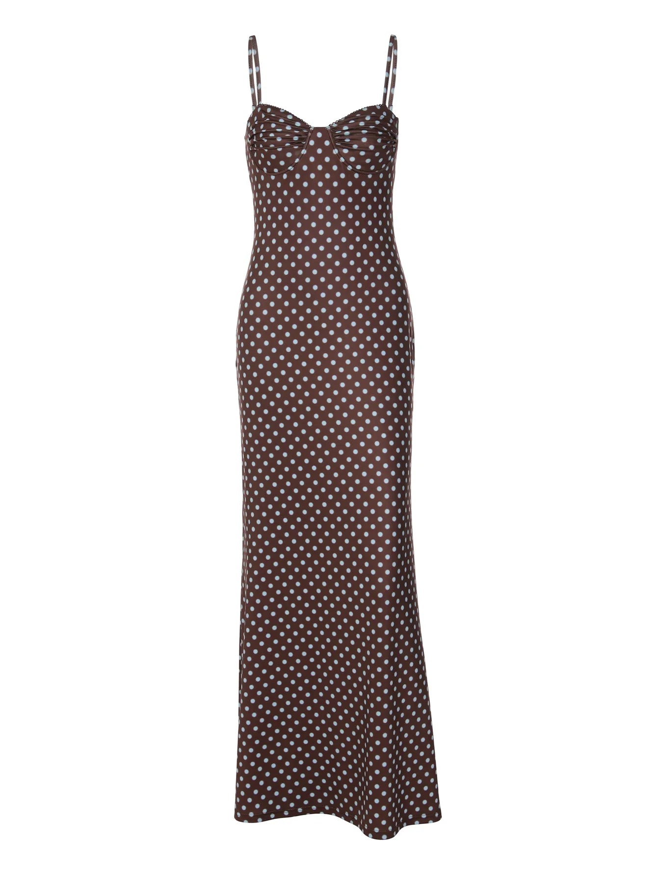Polka Dot Sleeveless Backless Maxi Dress French Style Elegant Summer Dresses for Woman 2026