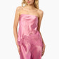 Women Satin Tube Top Y2k Silk Strapless Crop Top Flowy Lace Trim Bandeau Tops Loose Backless Going Out Layering Shirt