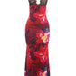 Lace Patchwork Sling Dress Woman Flower Print Low-Neck Cross Bandage Backless Summer Street Sexy Fashion Long Bodycon