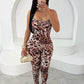 Leopard Print Women Sleeveless 2025 Sexy Trend Sleeveless Sexy Jumpsuit Street Fit Stretch Activity Workout Overalls