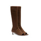 New European and American Fish Mouth Clip Toe Mid Boot, Fashionable Thin High Heel Side Zipper Women's High Tube Cool Boot