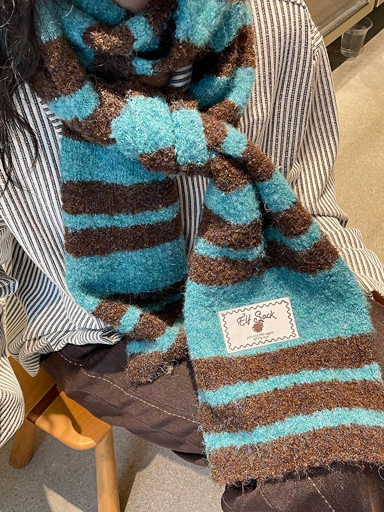 2025 Winter New Arrivals Y2K Stripe Neck Warmer Accessory For Woman