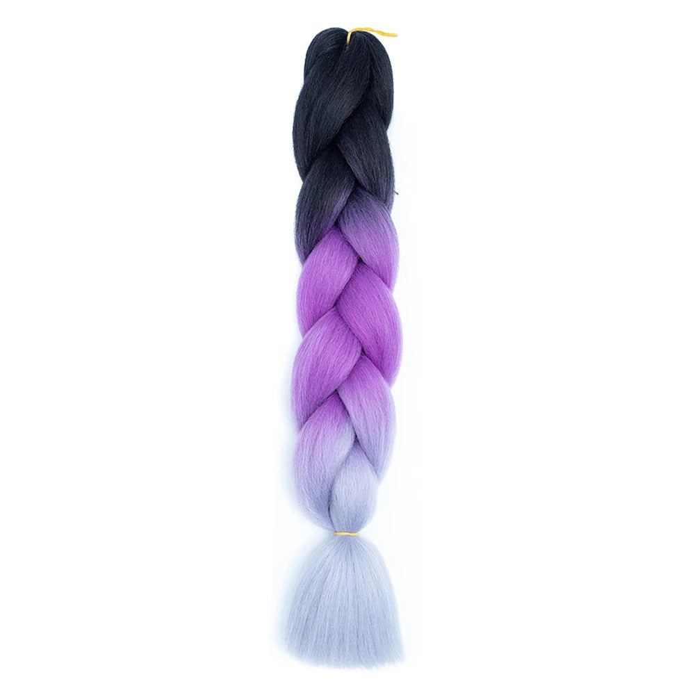 24 Inch Jumbo Braids Extensions Synthetic Braiding Hair Afro Ombre Color kanekalon Hair for Children Braid