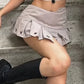 Fashion Hottie Irregular Skirts Women Summer Sexy Metal Hollow Patchwork Ruched Chic Midnight High Street Club Mini Skirt
