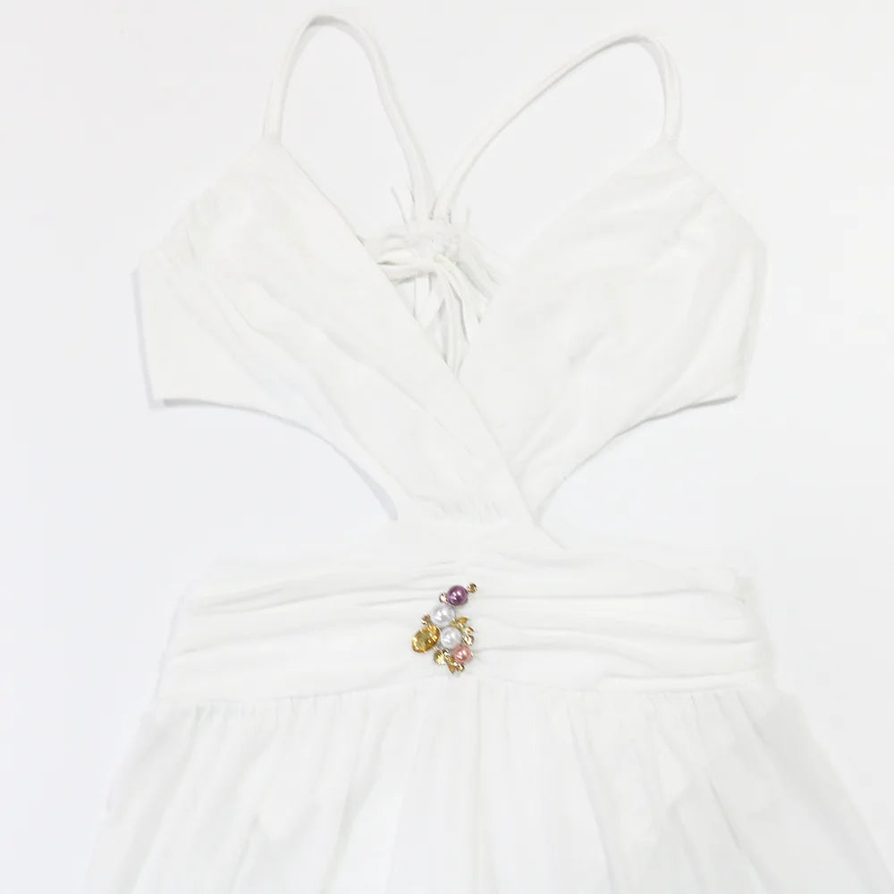 Sexy See Through Jumpsuit Women Strap Low Chest Backless Waistless Lace-Up Simple Solid Skinny Sexy Clubwear Overalls