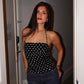Retro Polka Dot Print Halter Tops for Woman Crop Top Sexy Summer Tanks Camis Women Clothing