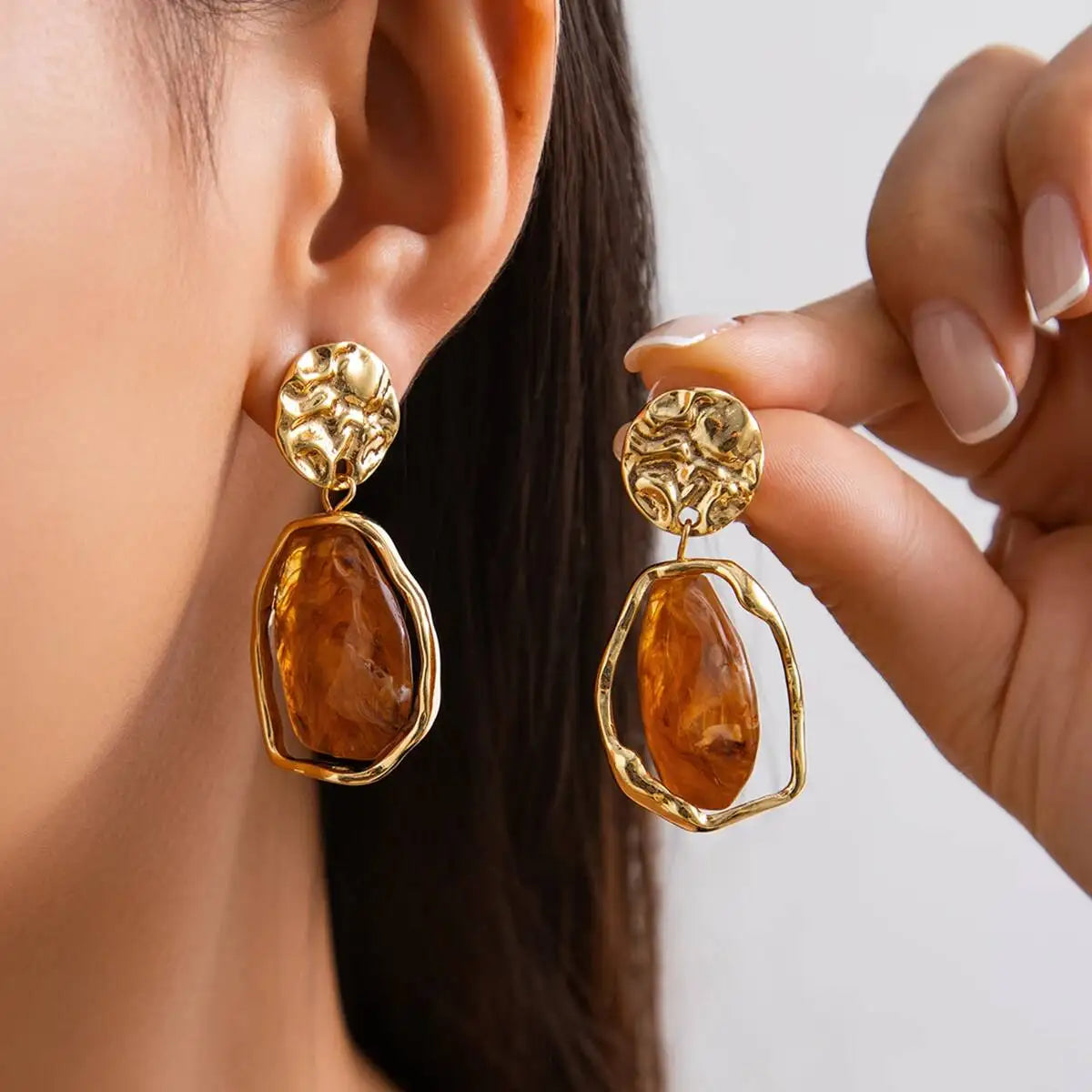 5 Styles Creative Irregular Acrylic Square Drop Earrings Set for Women Elegant Vintage Piercing Earrings Party Jewelry