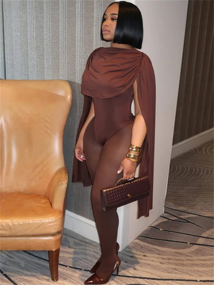 Ruched Bandage Patchwork Jumpsuits Women Solid Fashion o-Neck Sleeveless Skinny Stretch High Street Style Overalls