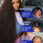 40 42 Inch 300% Density Natural Black Water Wave Jerry Curly Raw Vietnamese HD Invisible Lace Frontal Human Hair Wig For Women