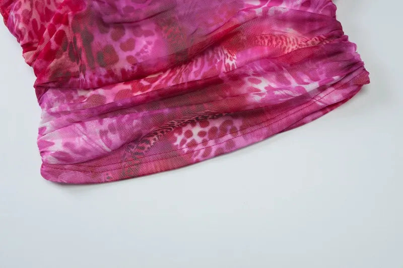 Leopard Print Sexy Crop Tops for Woman Clothing Asymmetrical Backless Halter Top Clubwear Summer 2025