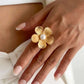 Creative Unique Metal Petal Flower Branch Open Ring Women Punk Gold Color Geometric Adjustable Rings Y2K Couple Jewelry