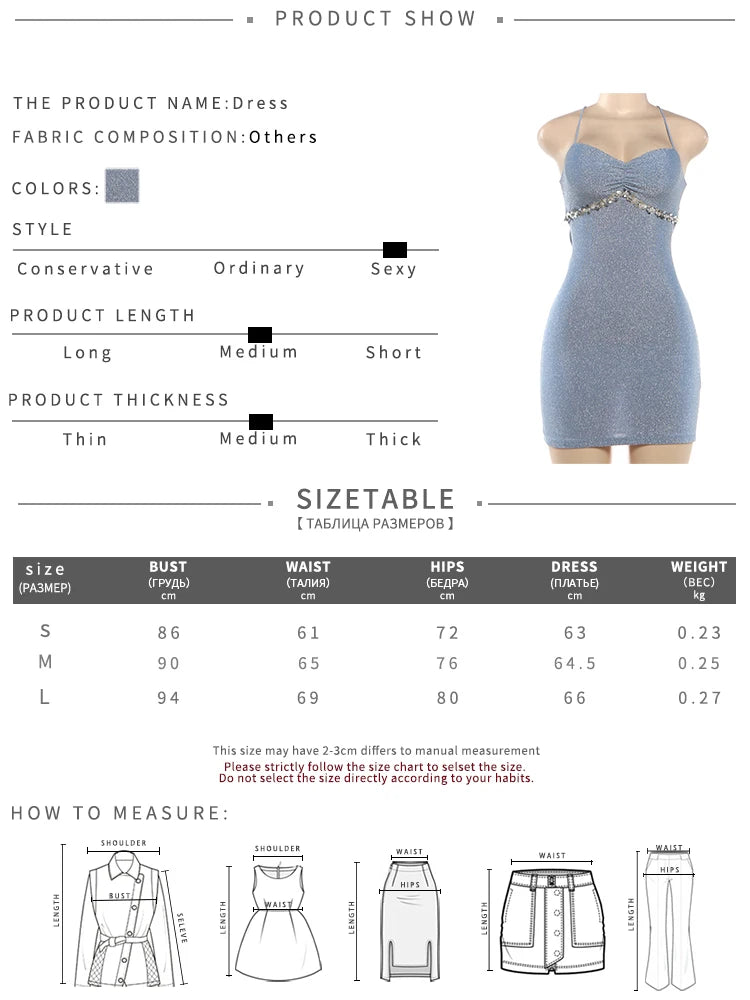Peach Hip Bright Silk Sling Dress Woman Sequin Patchwork Low-Neck Lace-Up Backless Skinny Summer Sexy Fashion Bodycon