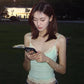 Autumn Trend Camisole Women Simple Lace Patchwork Sweet Sexy Low-Neck Backless Vacation Midnight Classic Street Vests