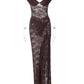 Lace See Through Sexy Two Piece Set Women Elegant Off-shoulder Backless Bodysuit And Maxi Skirt Matching Club Dress Set