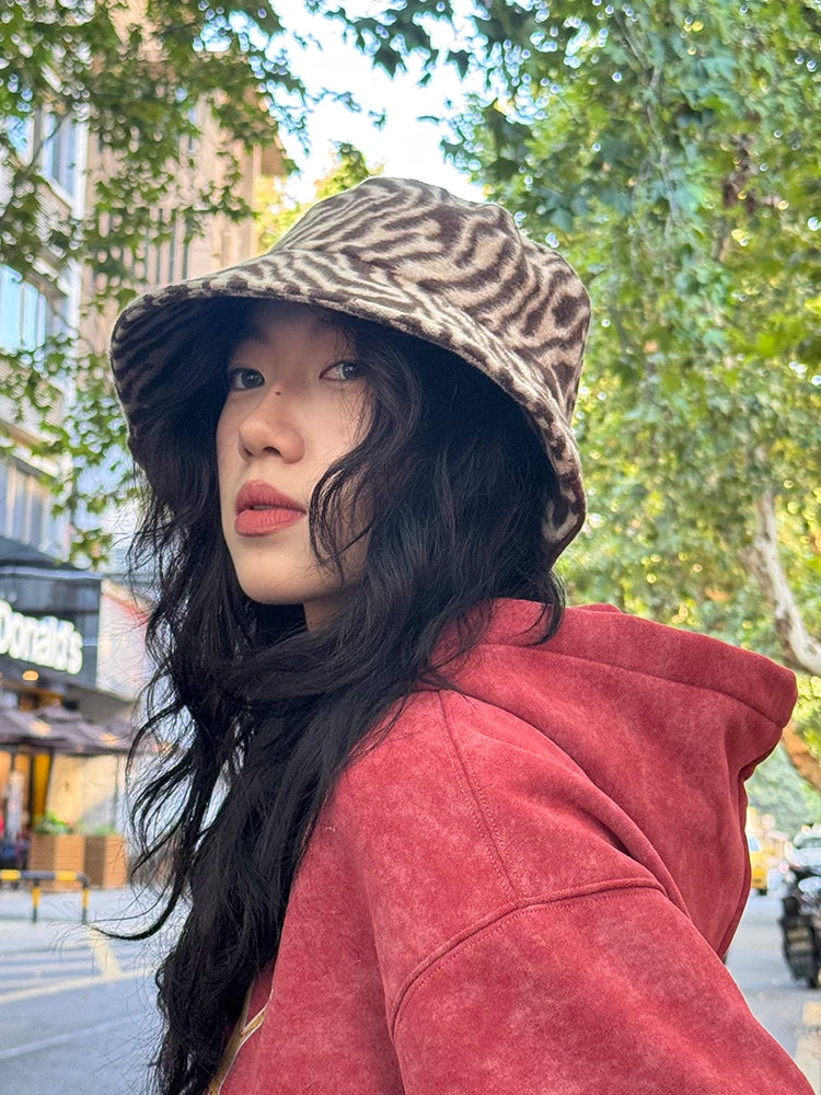 2025 Winter New Arrivals Y2K Vintage Zebra-Stripe Hat For Woman
