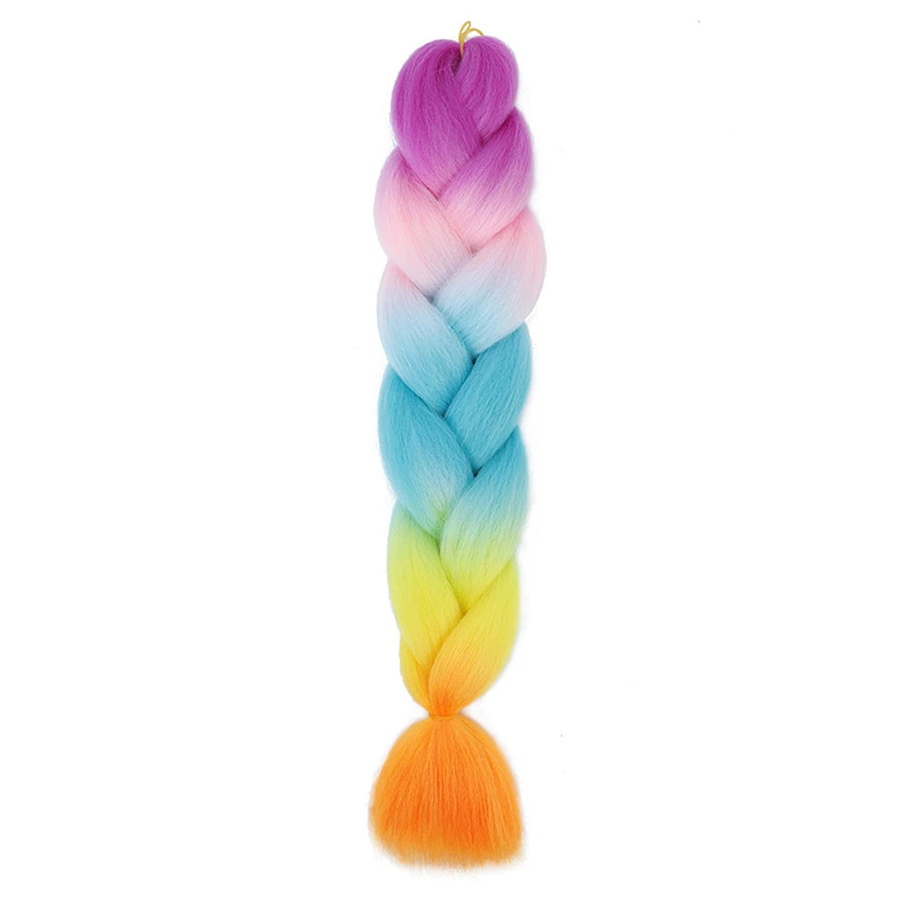 24 Inch Jumbo Braids Extensions Synthetic Braiding Hair Afro Ombre Color kanekalon Hair for Children Braid