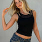 Fake Two-piece Tanks Top White Black Trendy Sleeveless Crop Tops Woman Summer Clothes 2026