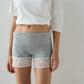 Chic Y2K Style Fold Over Waist Lace Trim Biker Shorts for Women Solid Color Soft Safety Shorts Casual Daily Loungewear