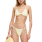 Women's Double Layered Bikini Set Dot Print Halter Bra with Side Tie-up Low Waist Shorts 2 Pcs Swimsuit Beachwear
