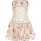 Patchwork Dress Women Polka Dot Floral Print Folds Tierred Skinny Summer Fashion Sweet Style Vacation Mini Bodycon