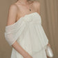 3d Flower Decoration Maxi Dress Women Mesh Tassel Chest Wrap Folds Solid Elegant Wedding Party Vacation Vestidos