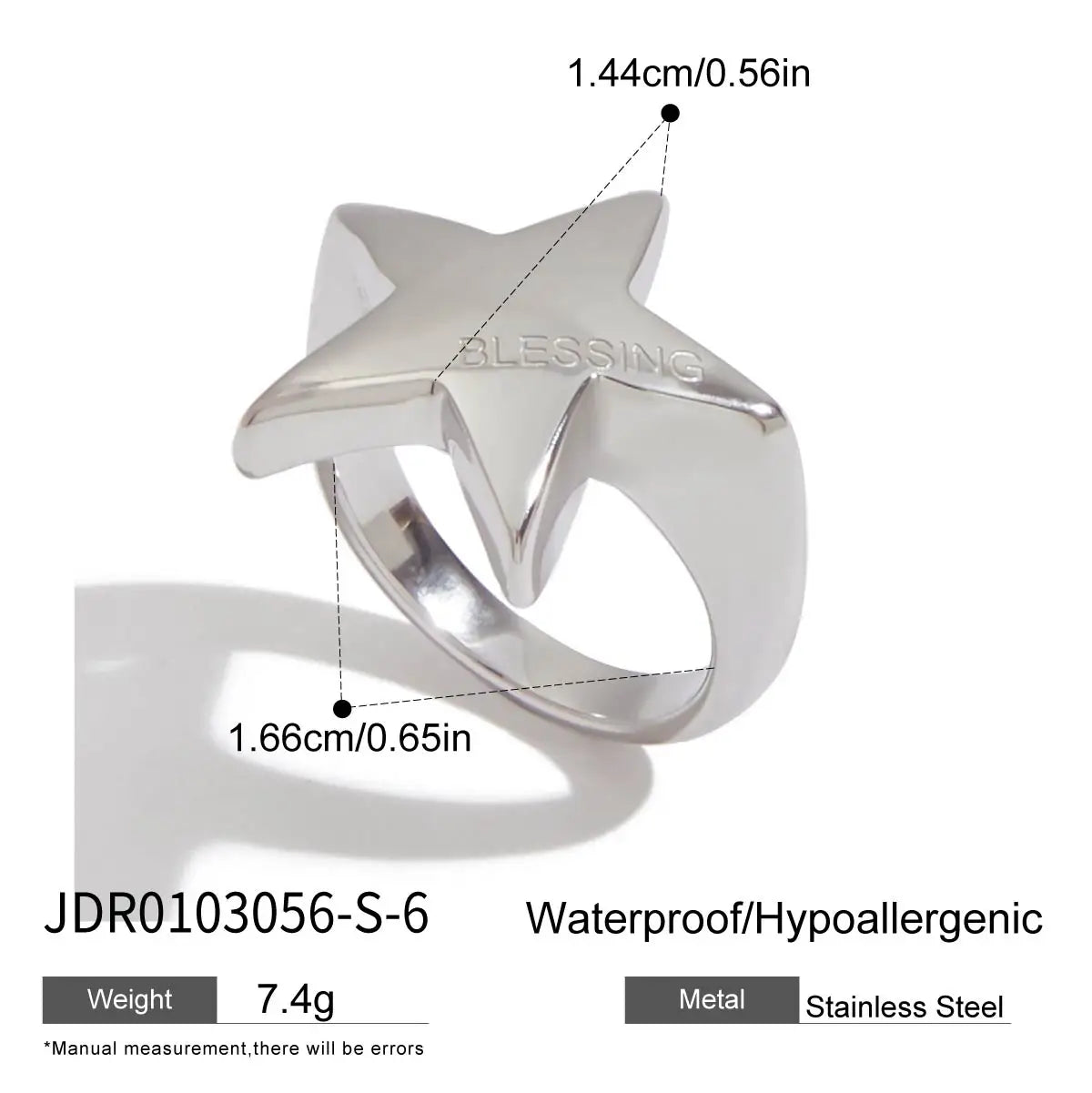 18K Gold Plated Stainless Steel Geometric Fashion Ring Waterproof Anti Allergic colorfast Fashion Jewelry Unisex 2024