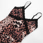 Sexy Camis Romper Women Lace Leopard Print Patchwork Skinny Stretch Sexy Clubwear Workout Midnight Playsuit Overalls