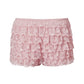 Womens Multi Layer Ruffle Lace Bloomers Elastic Waist Scalloped Lace Shorts Beach Holiday Daily Wear Cute Casual Bottoms